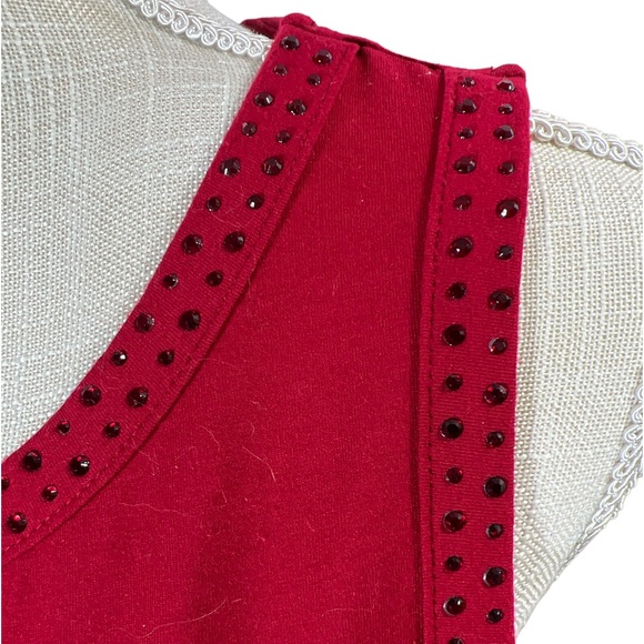 “Talbots” Seasonal Christmas Style Red Tank Shirt - Picture 2 of 15